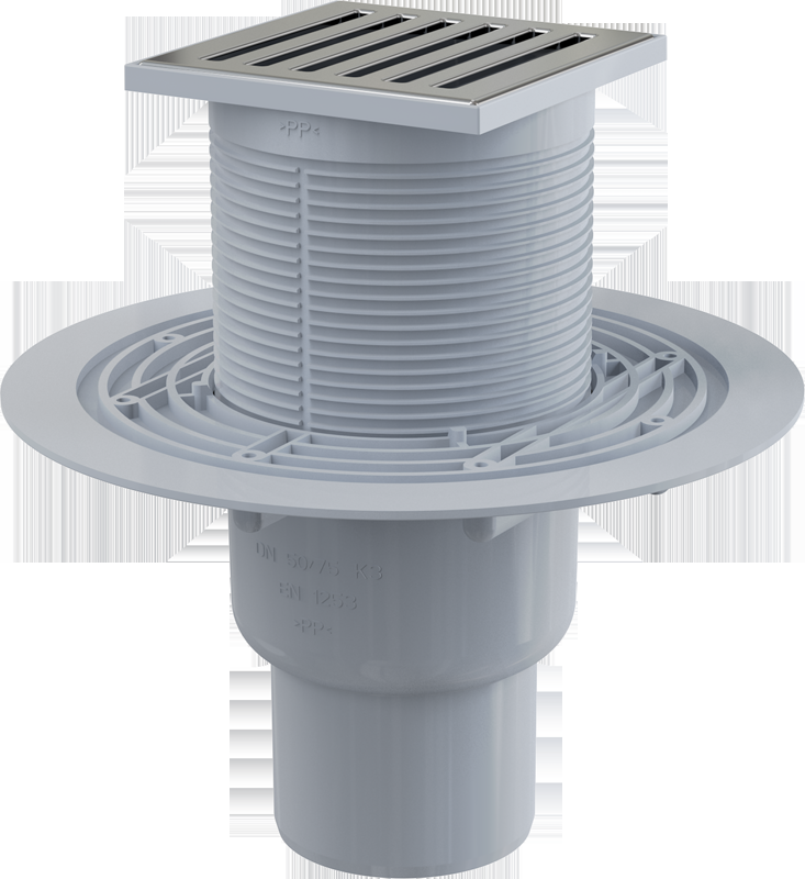 Сливной трап AlcaPlast APV203 105х105/50/75 прямой выпуск