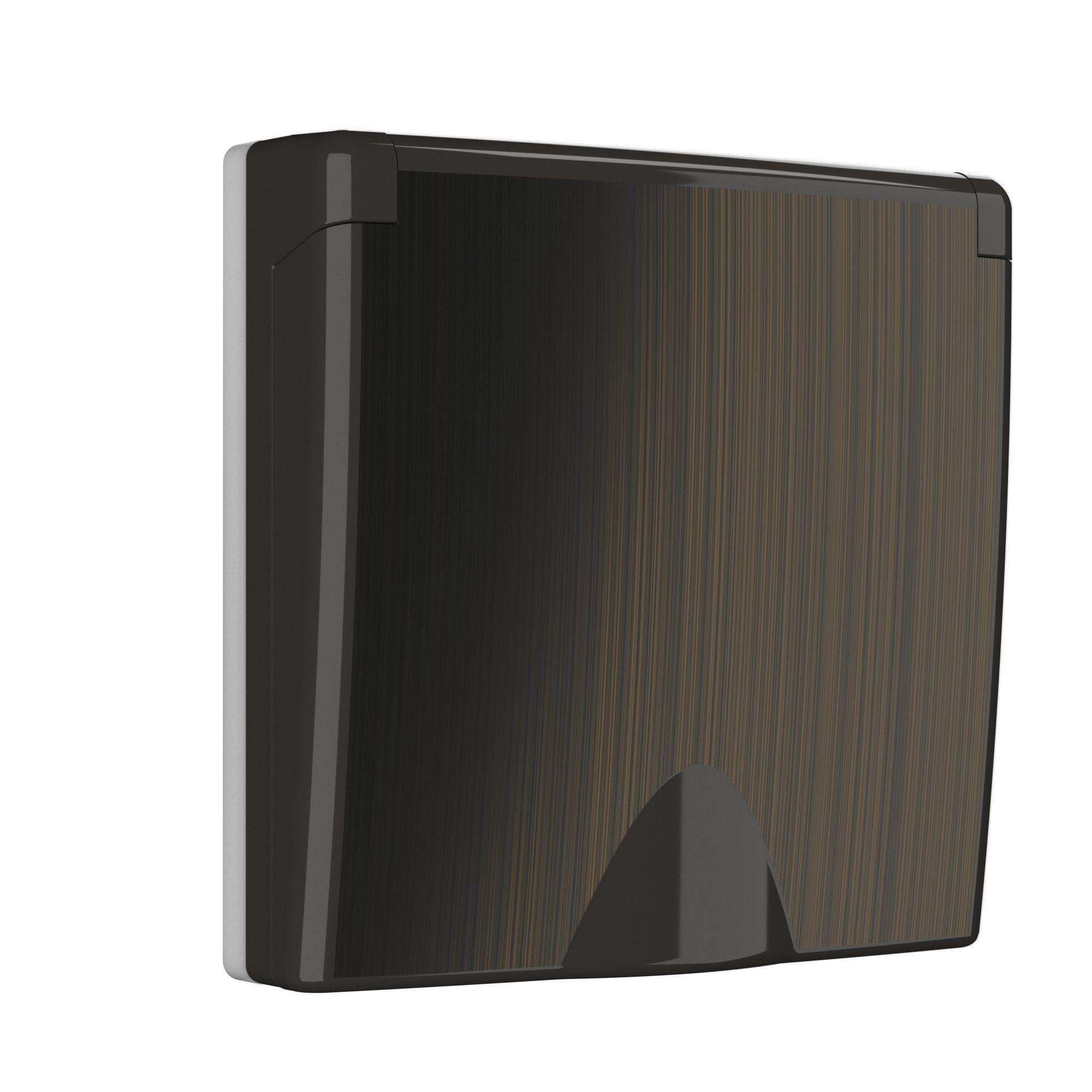 Накладка для розетки IP44 с крышкой бронзовый Werkel WL12-SKGSC-IP44-CP