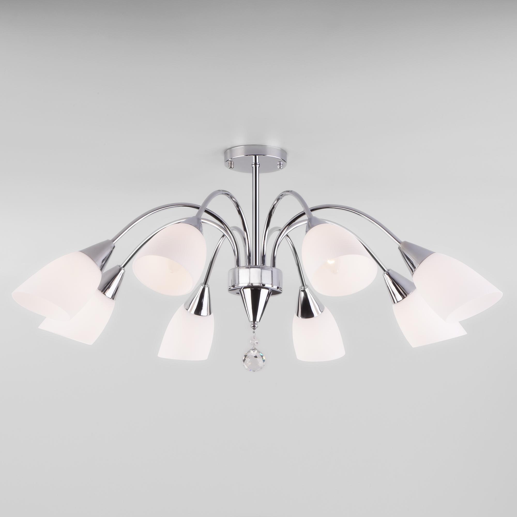 Потолочная люстра со стеклянными плафонами Eurosvet 30149/8 хром