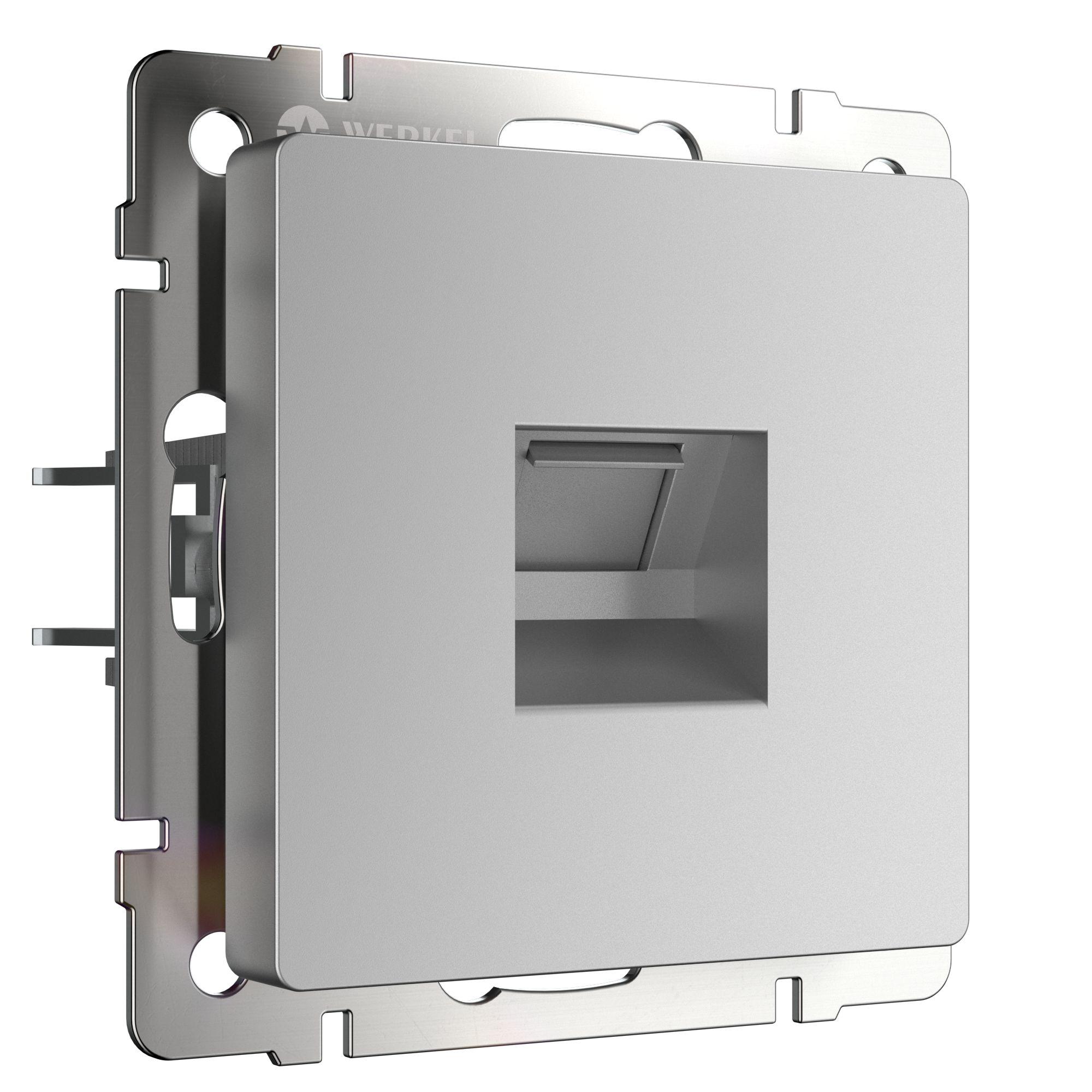 Розетка Ethernet RJ-45 серебряный Werkel W1181006