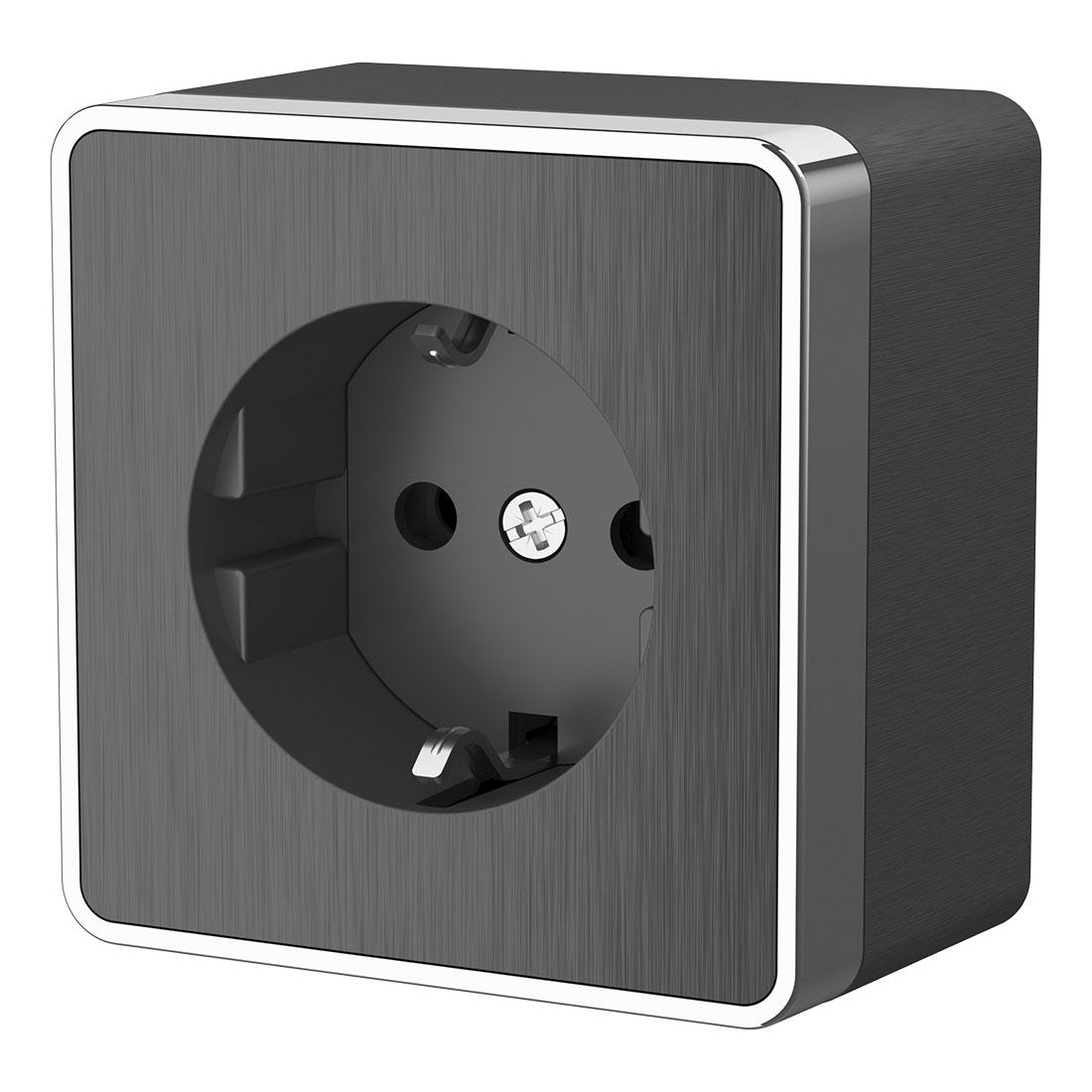 Розетка с заземлением Gallant графит рифленый Werkel W5071004