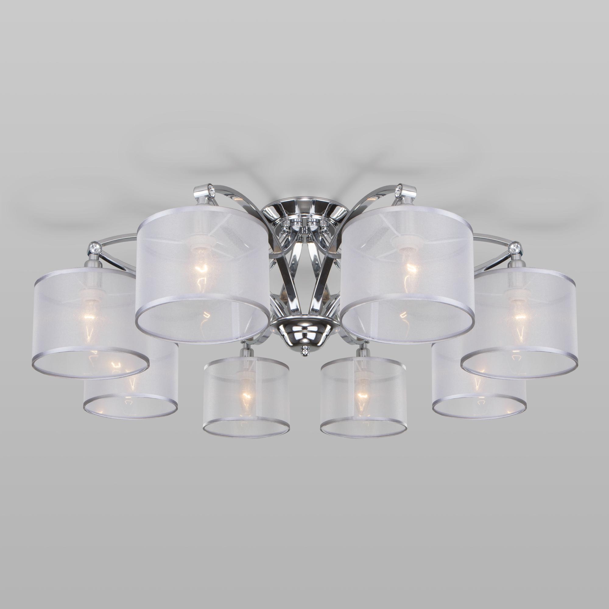 Потолочная люстра с абажурами Eurosvet 60109/8 хром