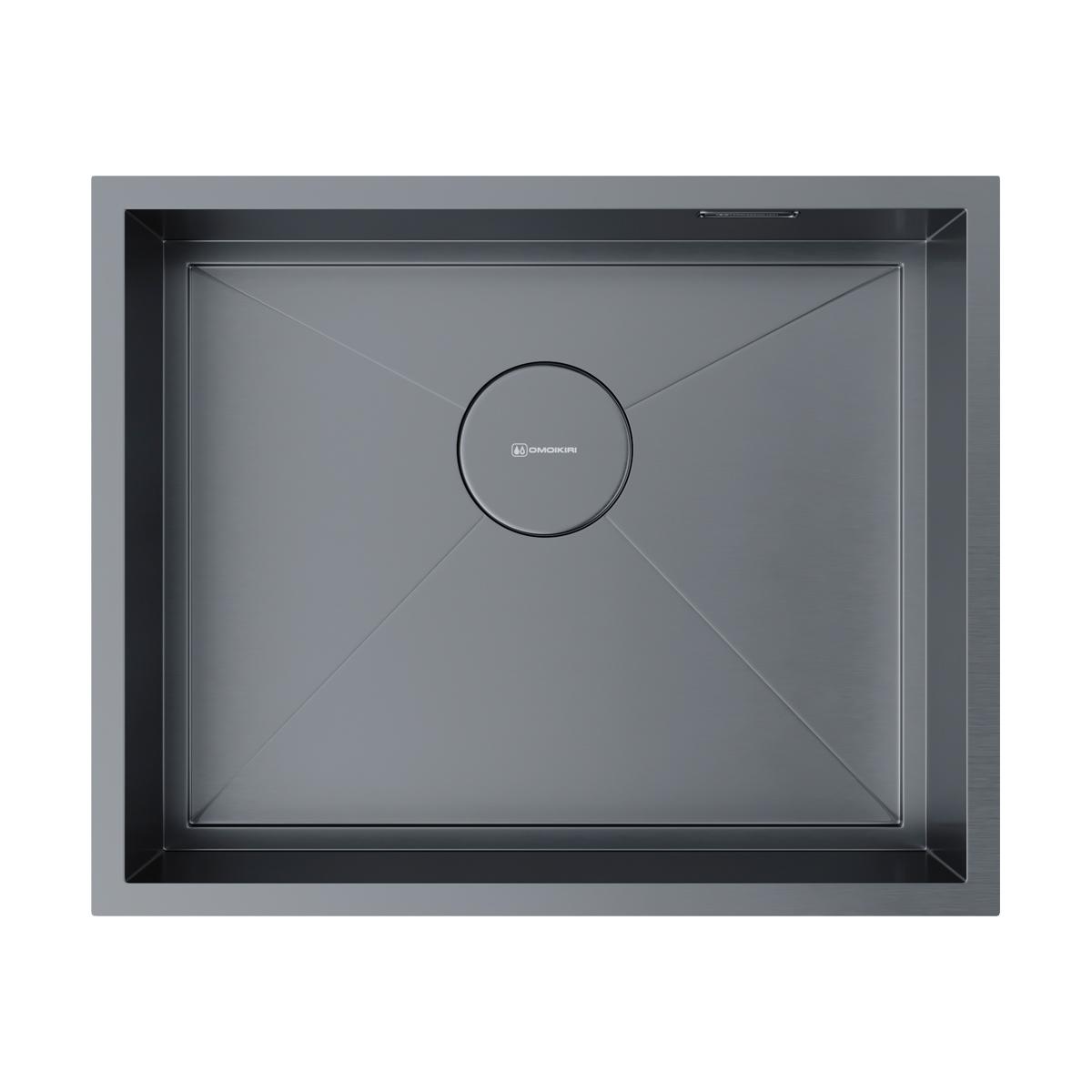 Интегрированная кухонная мойка Omoikiri Kasen 54-16 INT GM вороненая сталь 4997061
