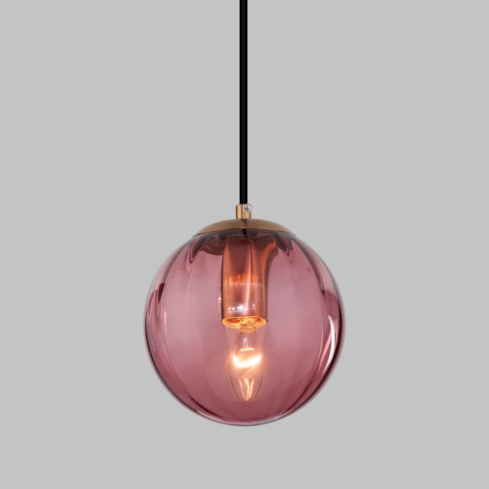 Подвесной светильник с плафоном Eurosvet 50207/1 бордовый