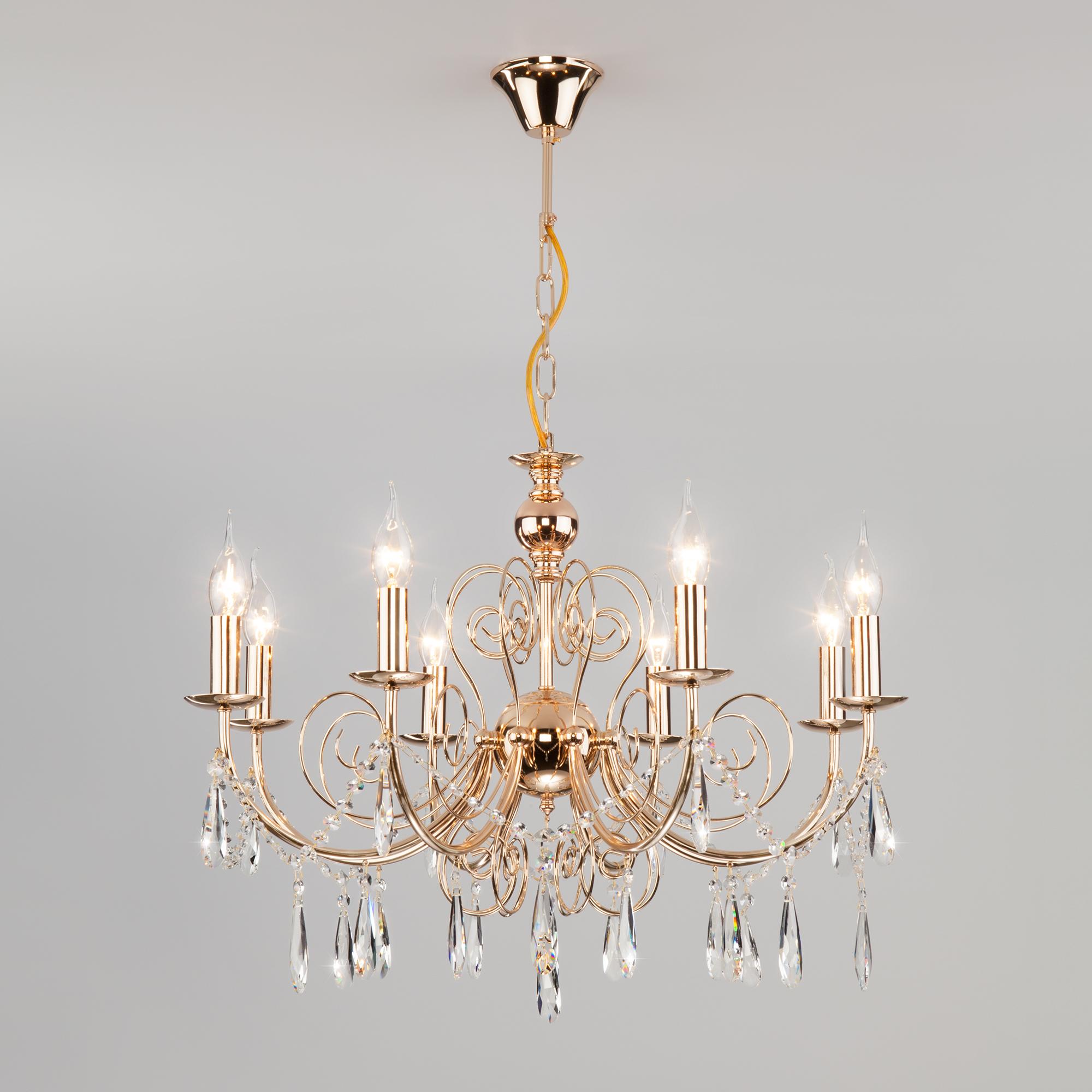 Подвесная люстра с хрусталем Eurosvet 10094/8 золото