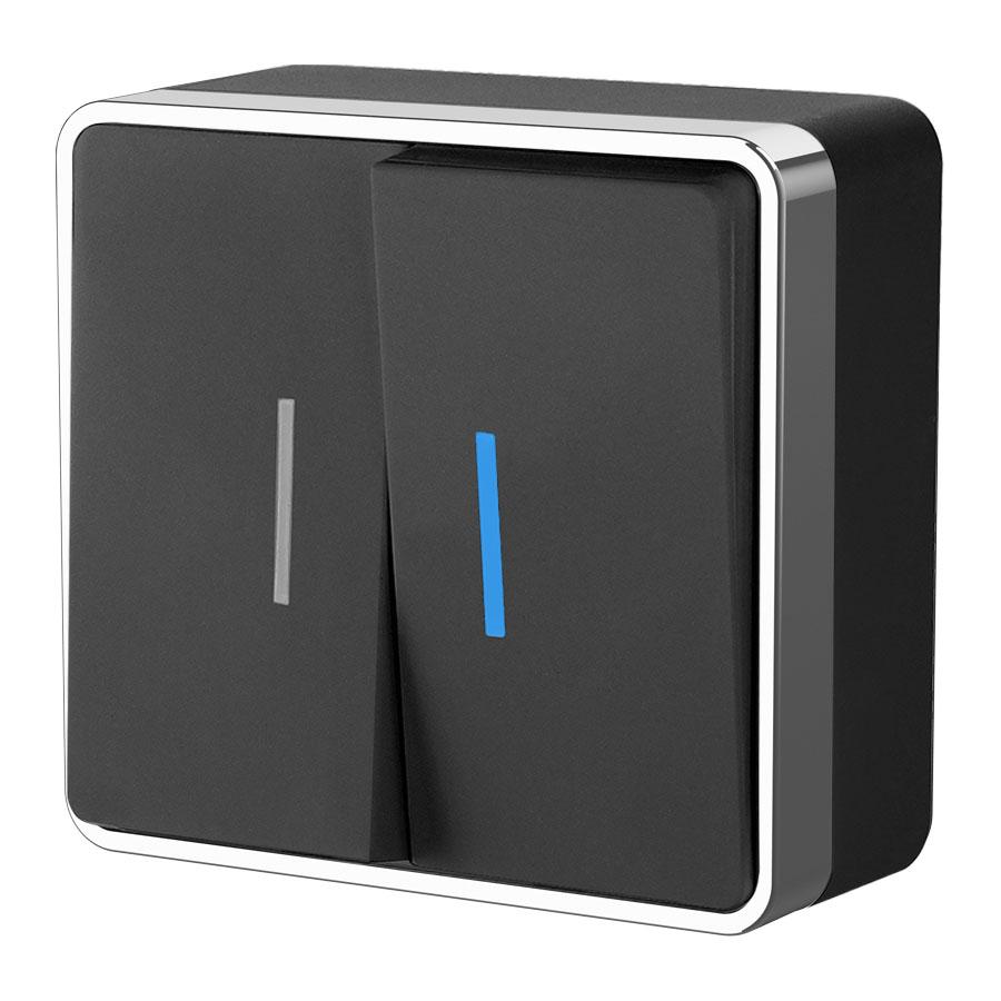 Выключатель двухклавишный с подсветкой Gallant черный/хром Werkel W5020135