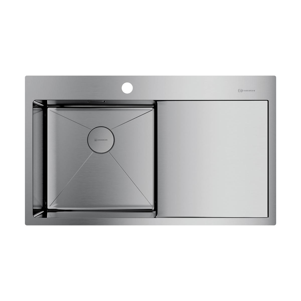 Врезная кухонная мойка Omoikiri Akisame 86-IN-L нержавеющая сталь 4993760
