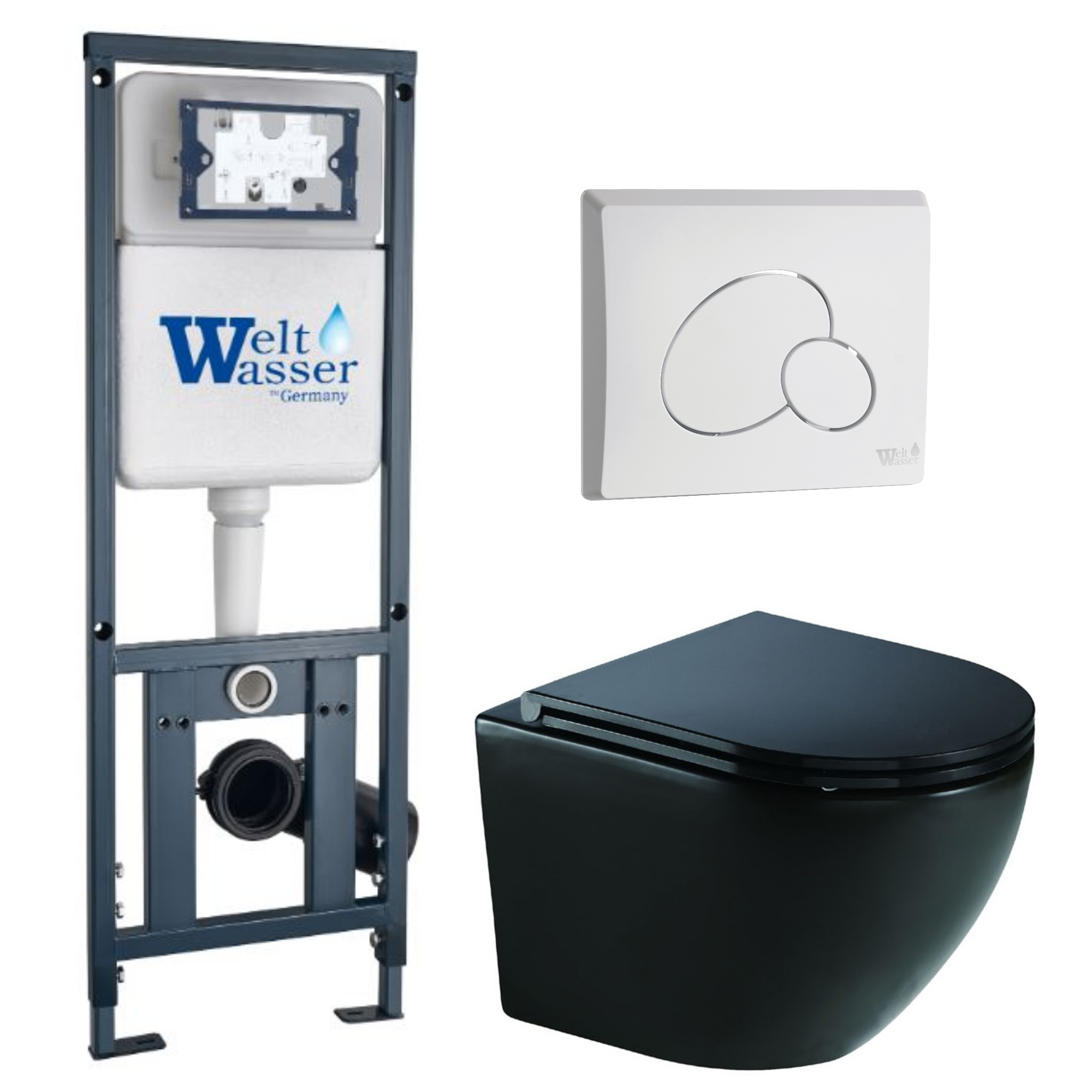 Комплект WeltWasser 10000010954 Merzbach 041 XL MT-BL + Marberg 410 + Marberg 410 RD GL-WT