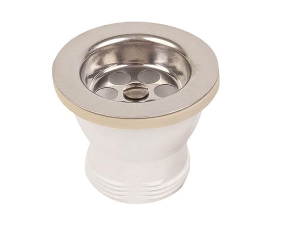 Выпуск с нержавеющей решеткой Wirquin D70 мм без пробки 30718054