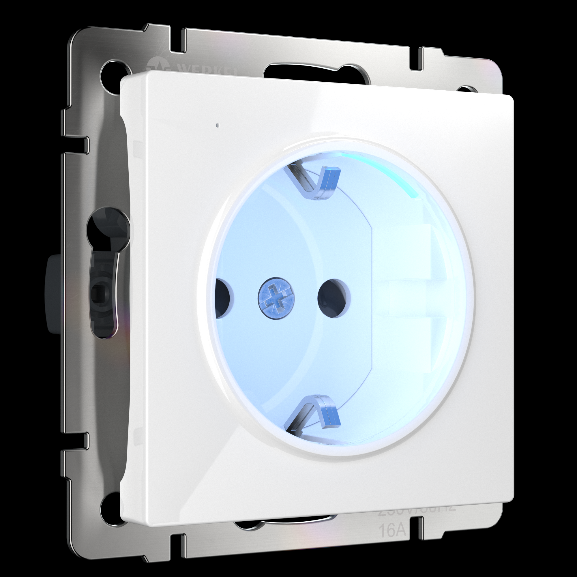 Розетка с заземлением и подсветкой белая Werkel W1171401