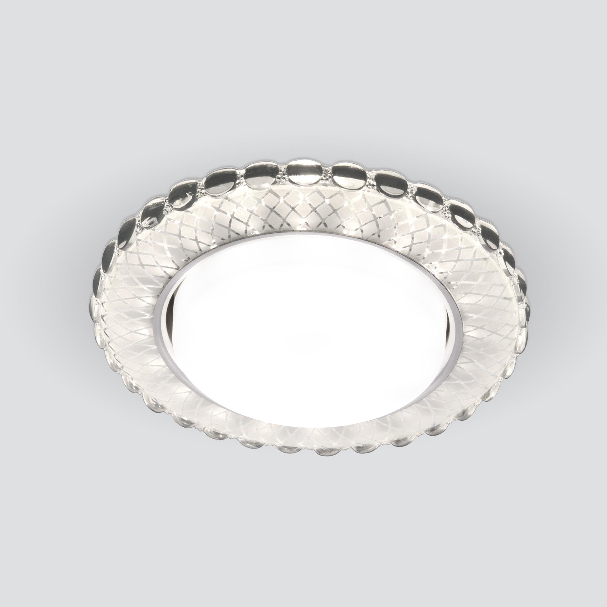 Встраиваемый точечный светильник с LED Elektrostandard 3034 GX53 SL/WH зеркальный/белый