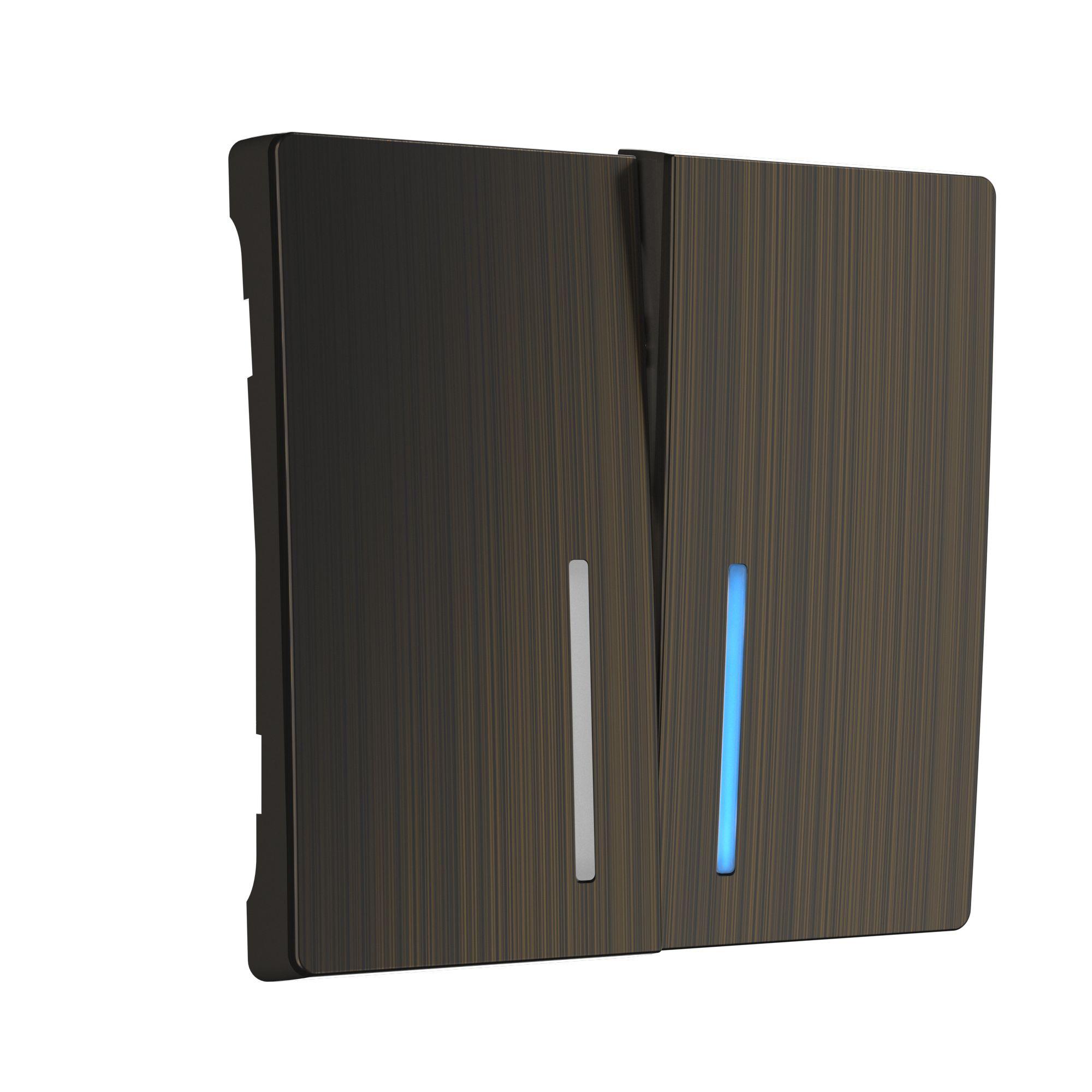 Набор клавиш для выключателя двухклавишного с подсветкой бронзовый Werkel W1129112