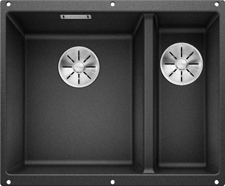 Врезная кухонная мойка Blanco SUBLINE 340/160-U SILGRANIT PuraDur (чаша слева) антрацит