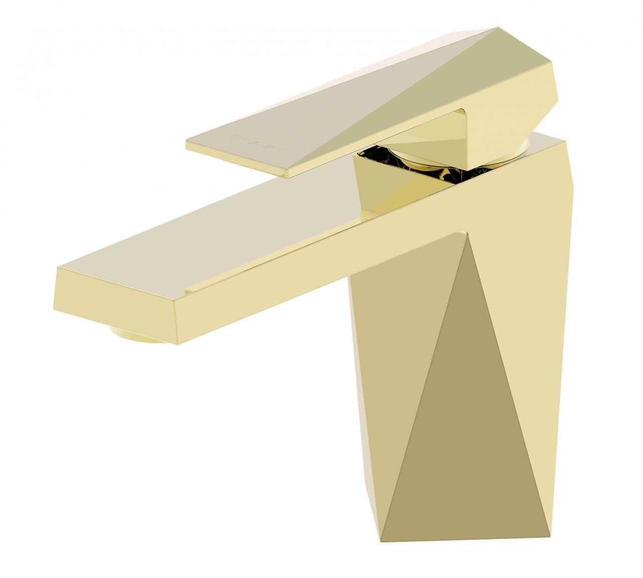 Смеситель для раковины Bravat Iceberg F176110G золото