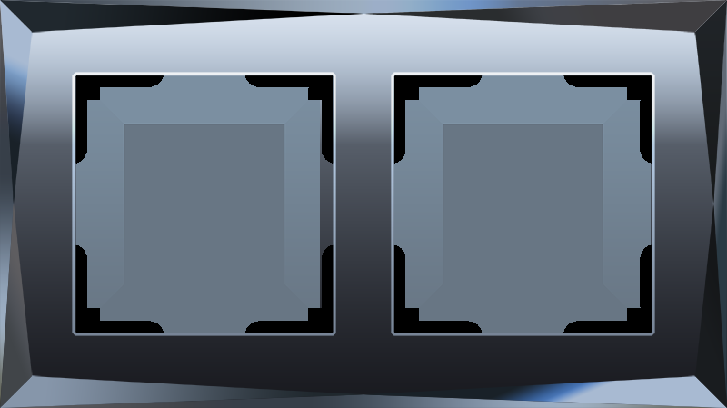 Рамка на 2 поста черный Werkel W0021208