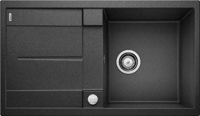 Врезная кухонная мойка Blanco METRA 5 S SILGRANIT PuraDur антрацит с клапаном-автоматом