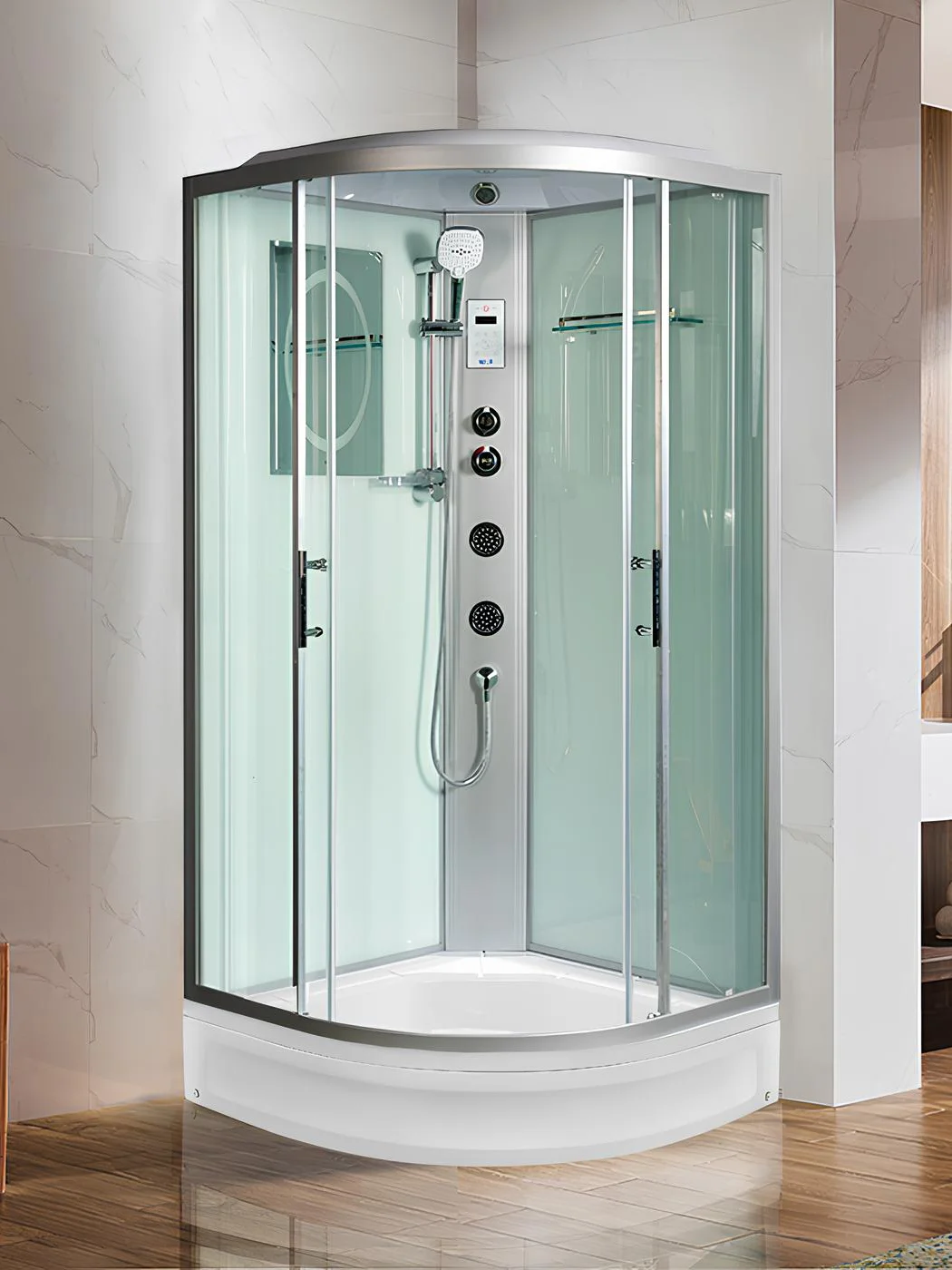 Душевая кабина WeltWasser WW500 Werra  XL 804 80/80/225 с крышей, прозрачное стекло, средний поддон 