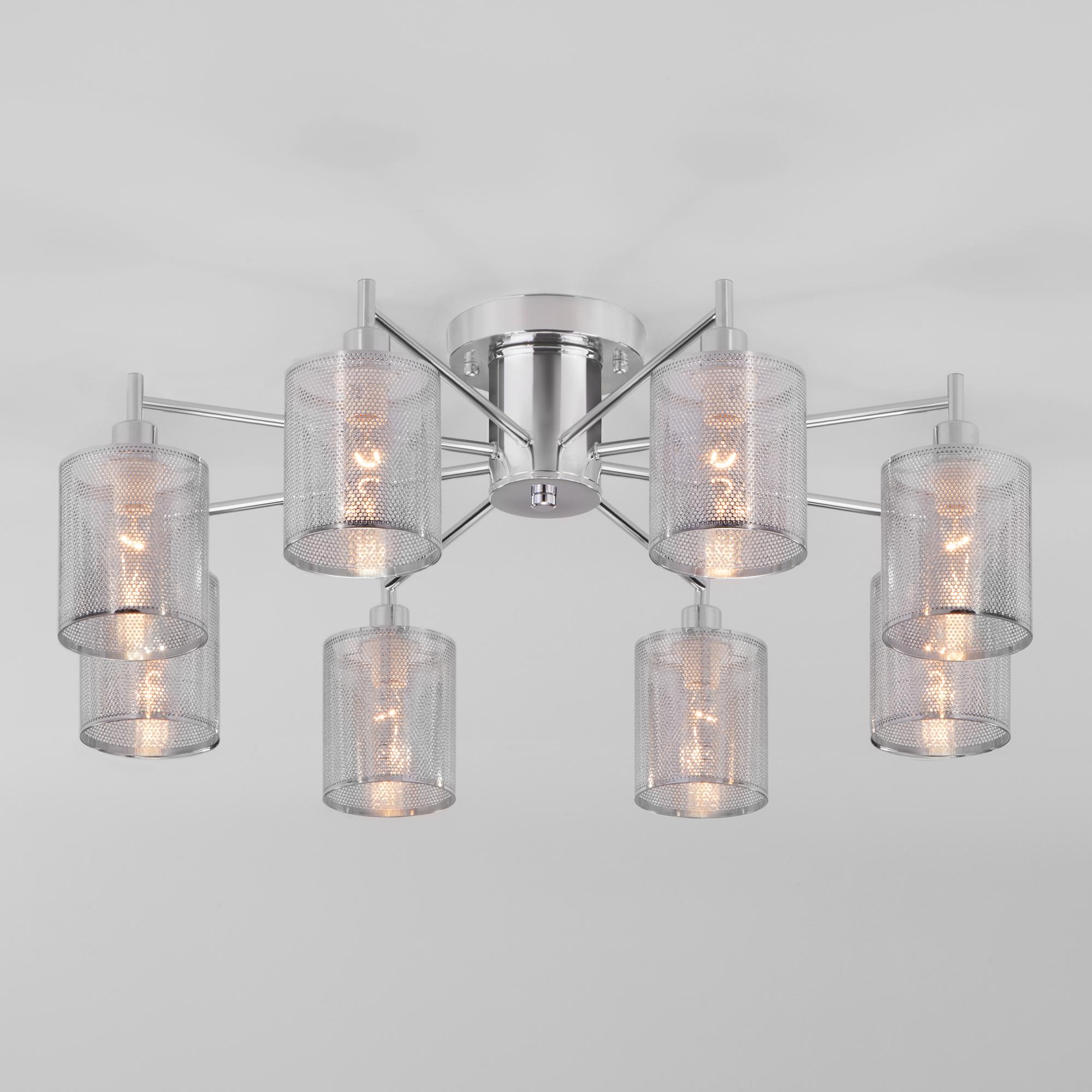 Хромированная люстра с металлическими абажурами Eurosvet 70109/8 хром