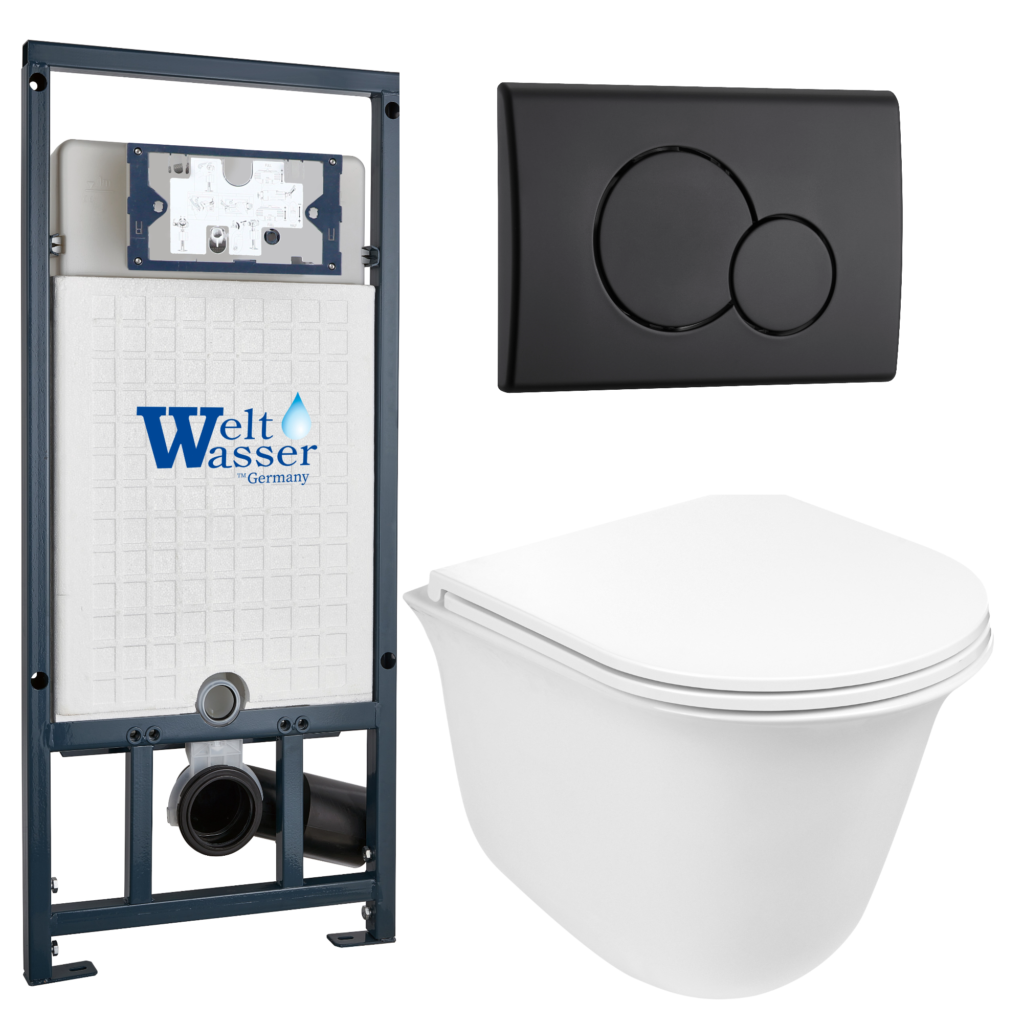 Комплект WeltWasser 10000011131 Telbach 004 GL-WT + Marberg 507 + Marberg 507 RD MT-BL