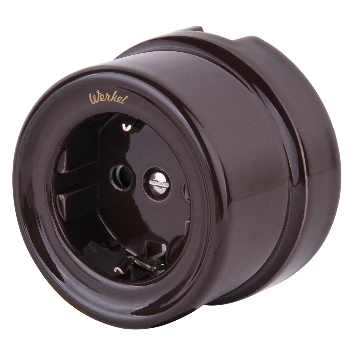 Розетка с заземлением коричневый ретро Werkel WL18-03-01