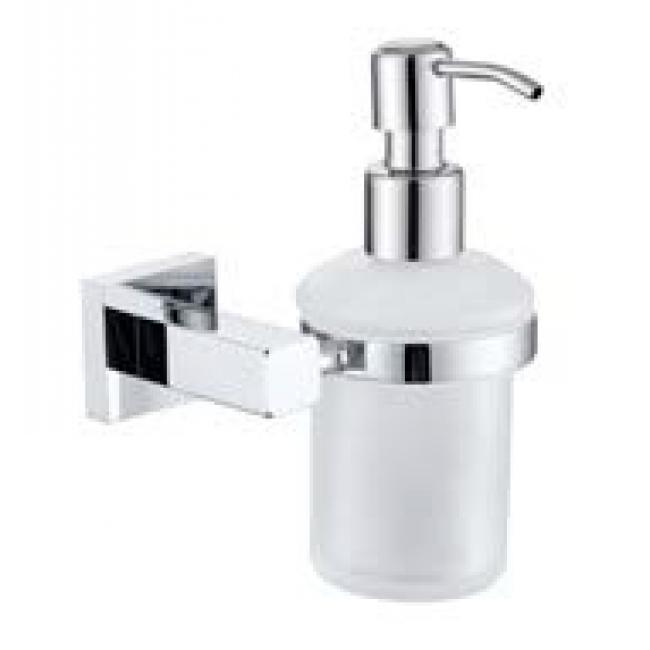 Дозатор жидкого мыла настенный (стекло/латунь) Kaiser KH-2310 хром