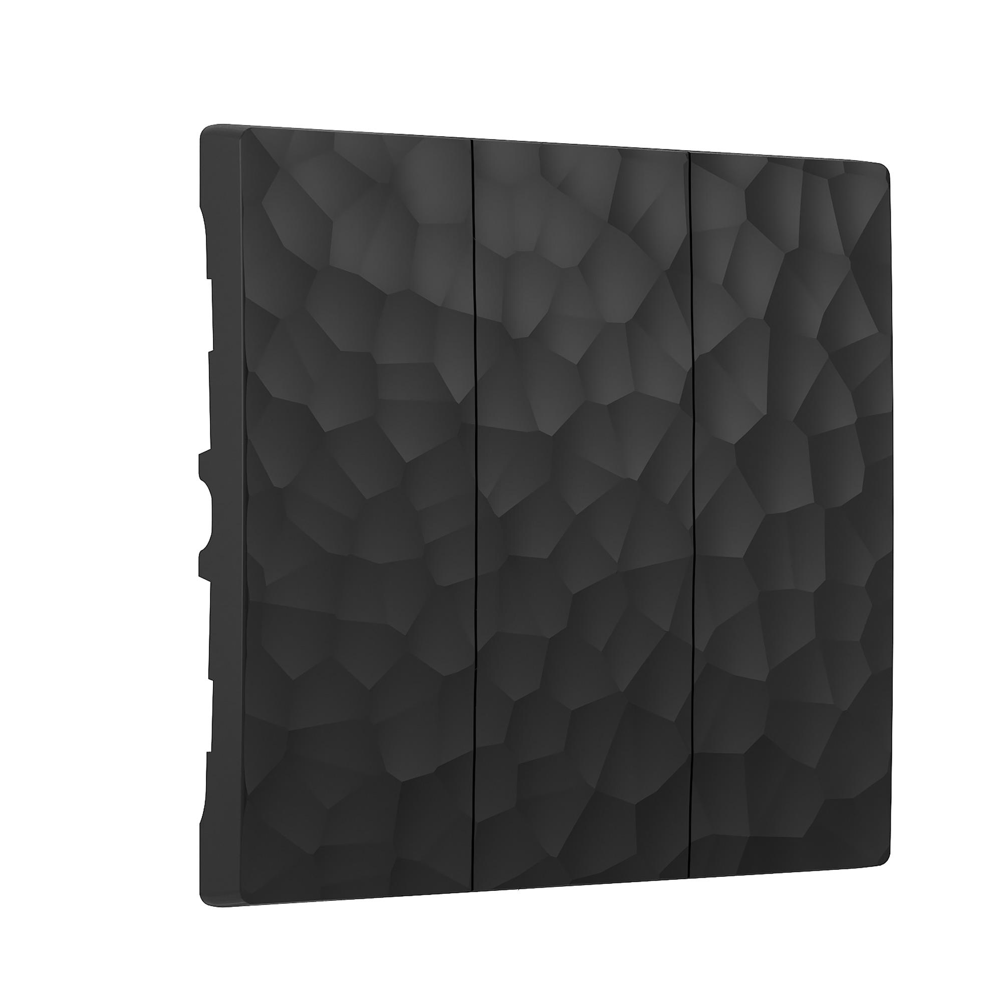 Набор клавиш для выключателя трехклавишного черный Werkel W1239008