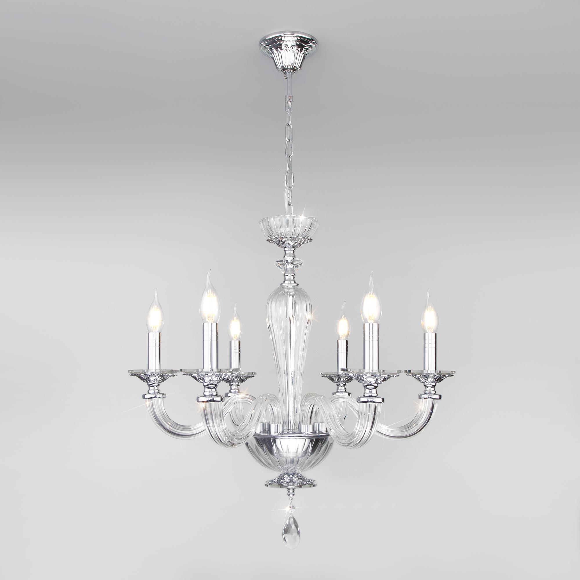 Хрустальная подвесная люстра Bogate's Умный дом 338/6 хром