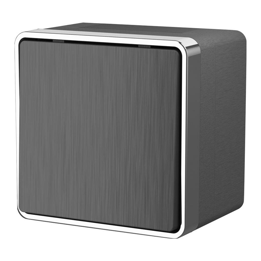 Выключатель одноклавишный влагозащищенный Gallant графит рифленый Werkel W5010204