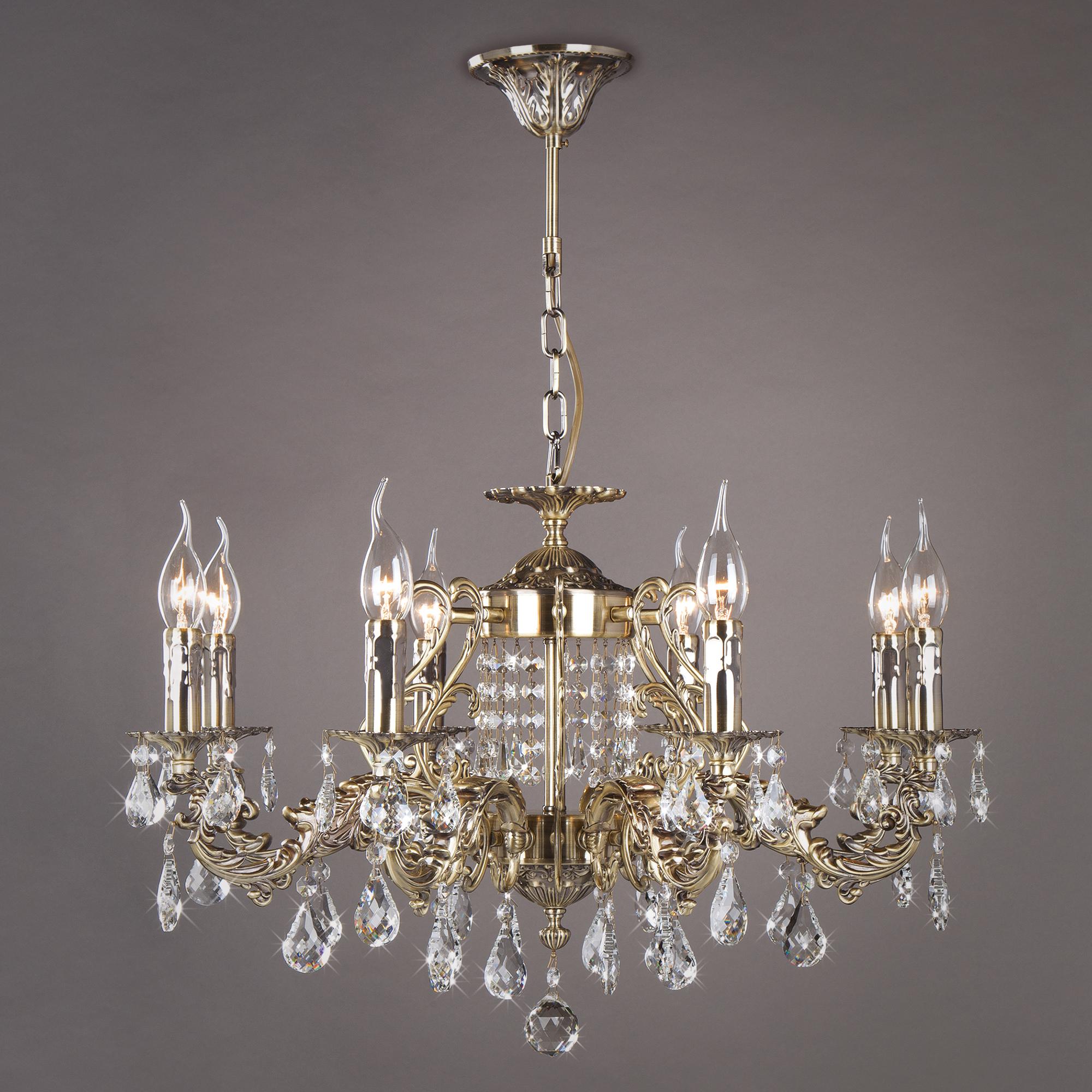 Люстра с хрусталем Bogate's 212/8 античная бронза