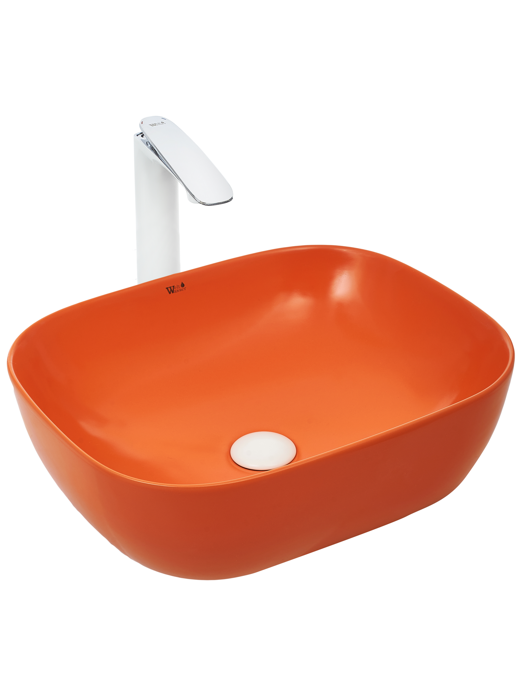 Раковина накладная WeltWasser 49/39.5/15 WW Elbach 2143 MO 10000004526 матовая оранжевая