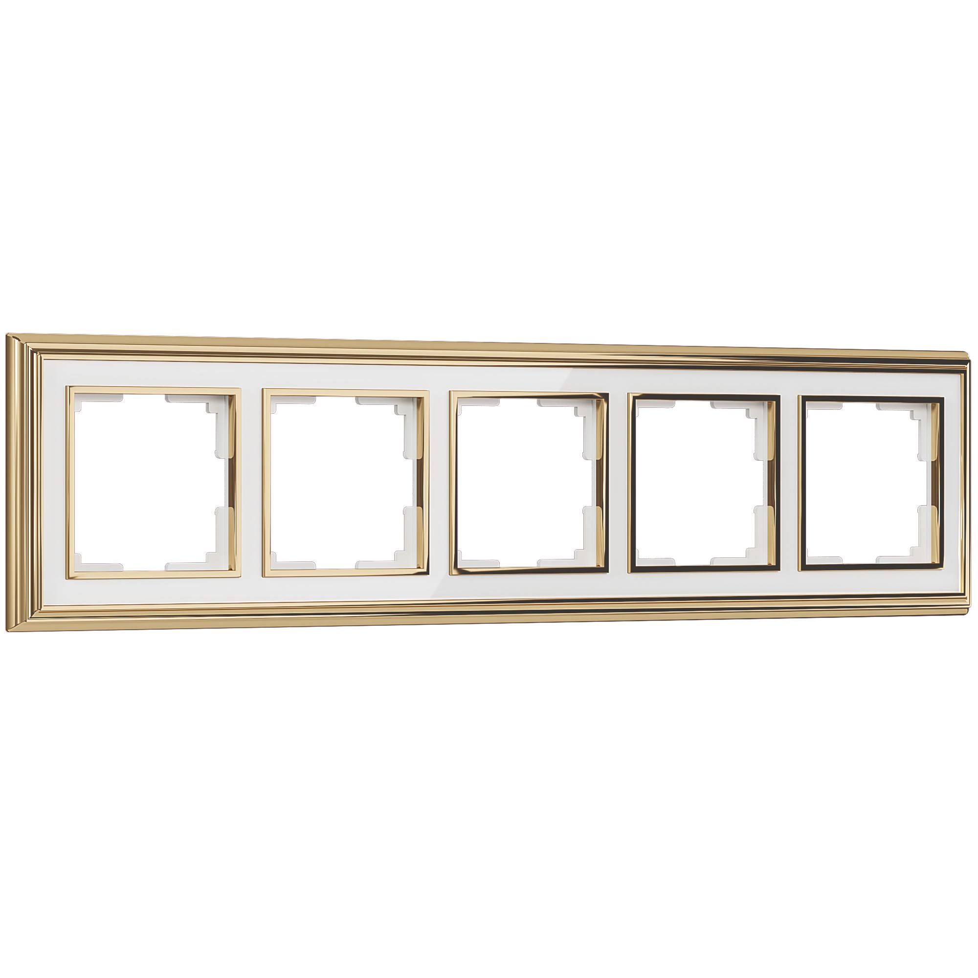 Рамка на 5 постов золото/белый Werkel W0051329