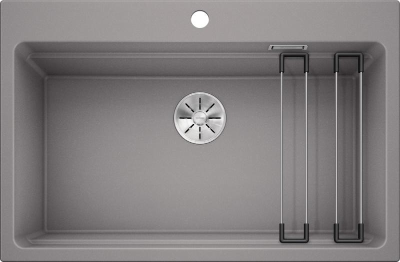 Врезная кухонная мойка Blanco ETAGON 8 SILGRANIT PuraDur алюметаллик