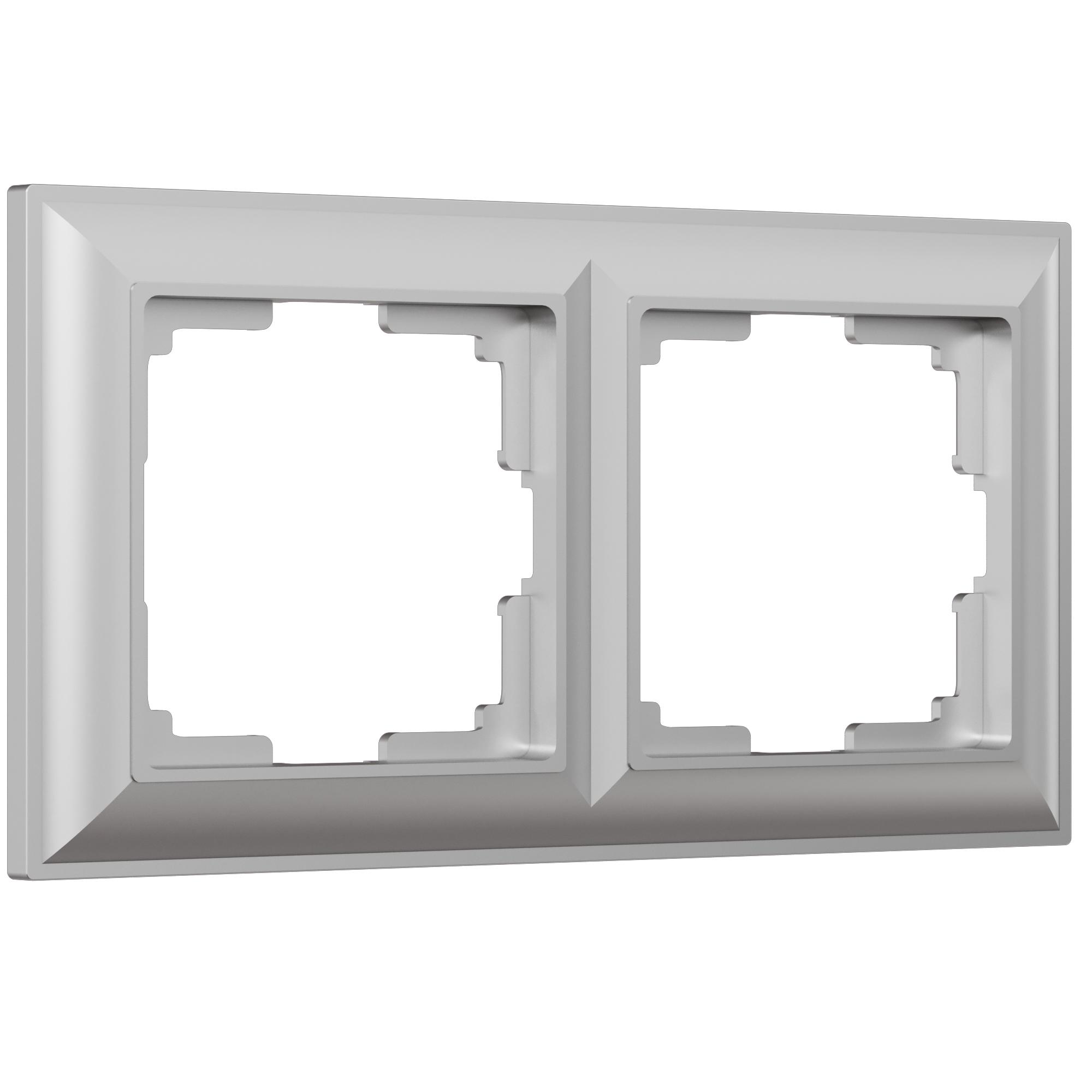 Рамка на 2 поста серебряный Werkel W0022206