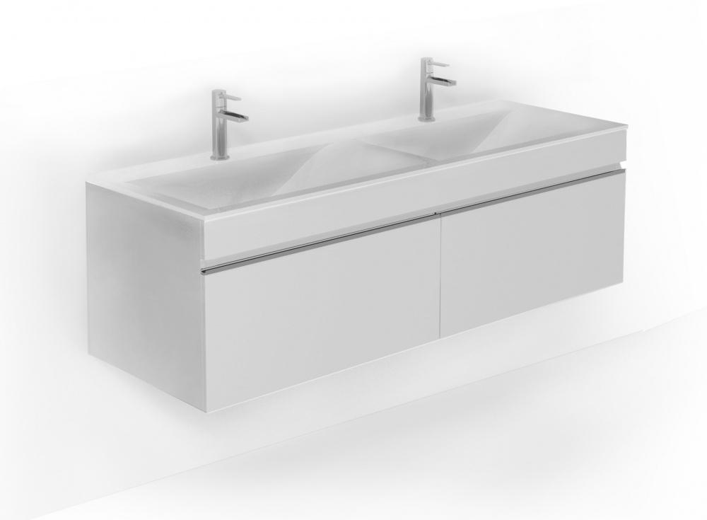 Тумба под раковину Raval Twins 140 подвесная Twi.01.140/P/W белая