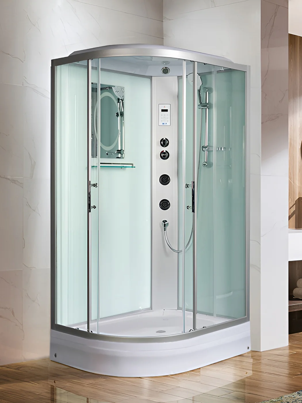 Душевая кабина WeltWasser WW500 Werra XL 1204 R 90/120/225 с крышей, прозрачное стекло, средний подд