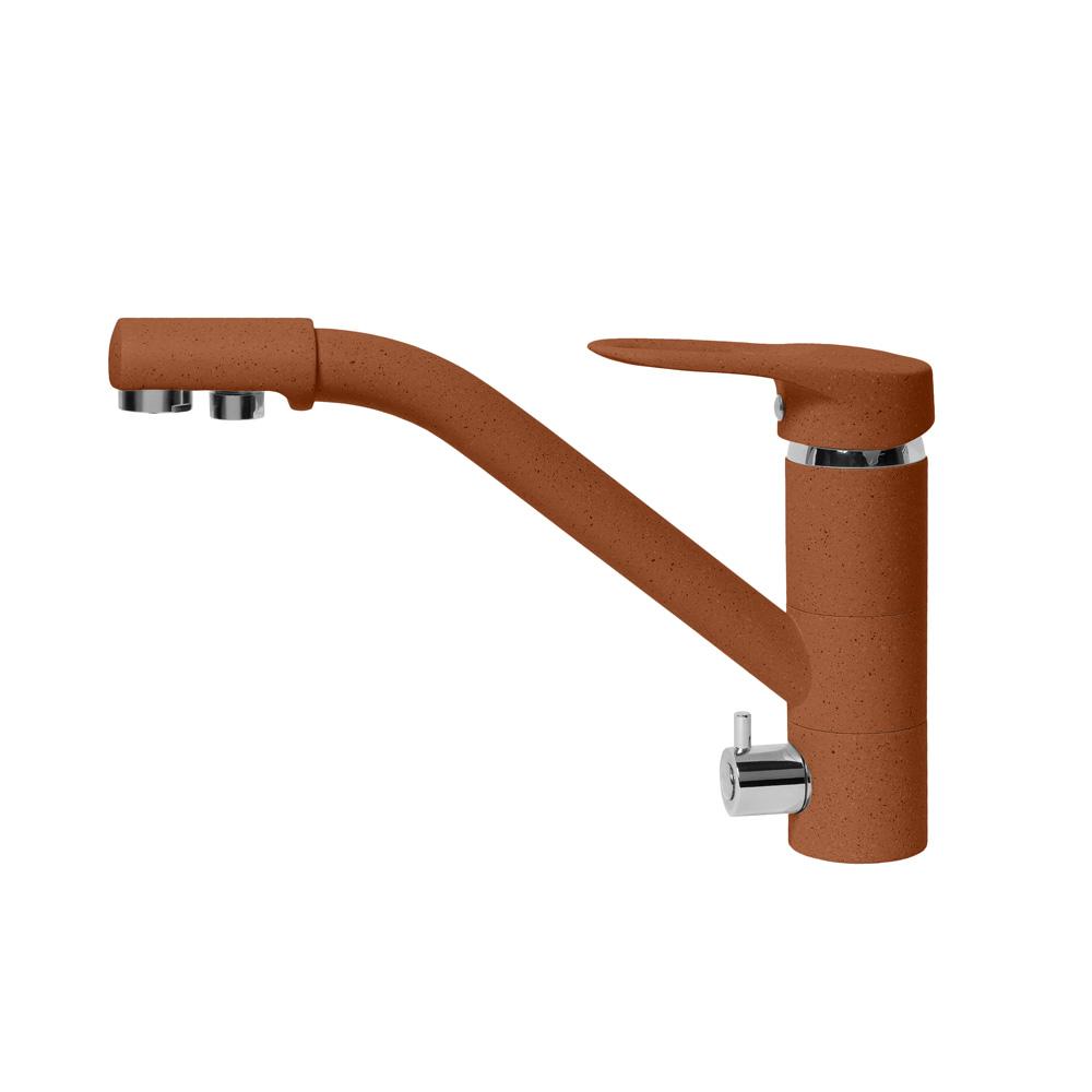 Смеситель для кухни AquaGranitEx C-6040 (307) терракот