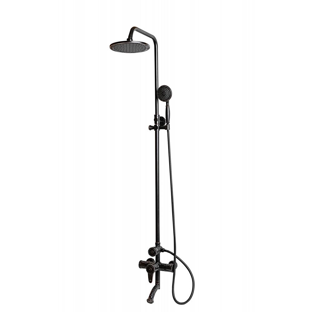 Душевая стойка Milacio Villena чёрная бронза MC.103.BBR