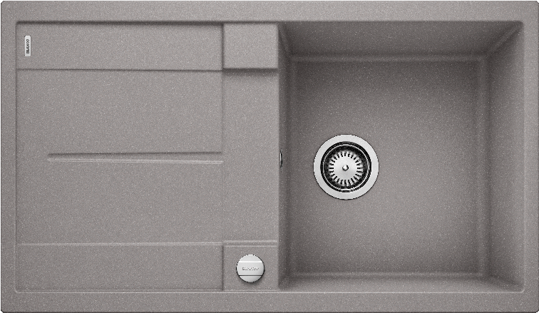 Врезная кухонная мойка Blanco METRA 5 S SILGRANIT PuraDur алюметаллик с клапаном-автоматом
