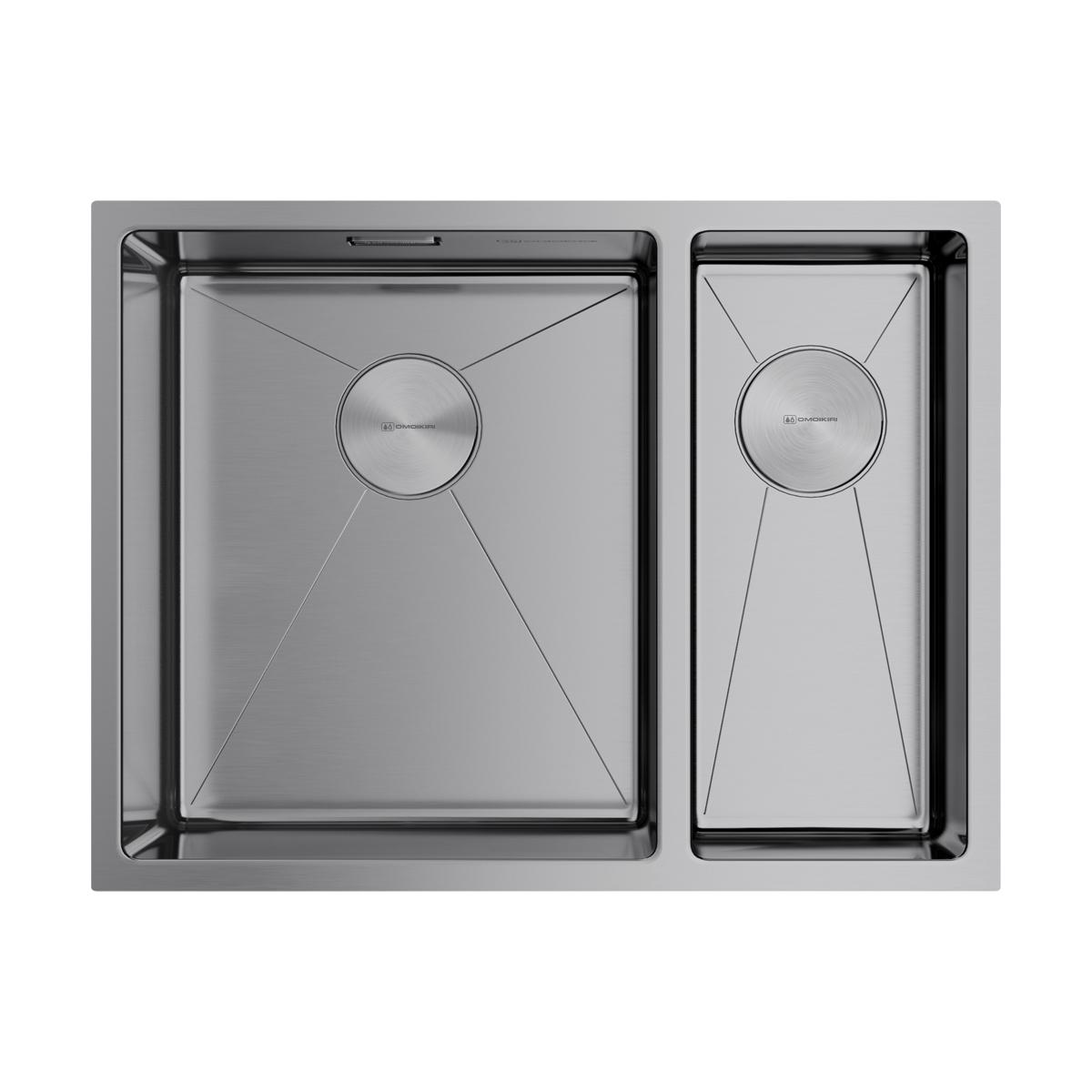 Врезная кухонная мойка Omoikiri Taki 58-2-U/IF-IN-L нержавеющая сталь 4993768