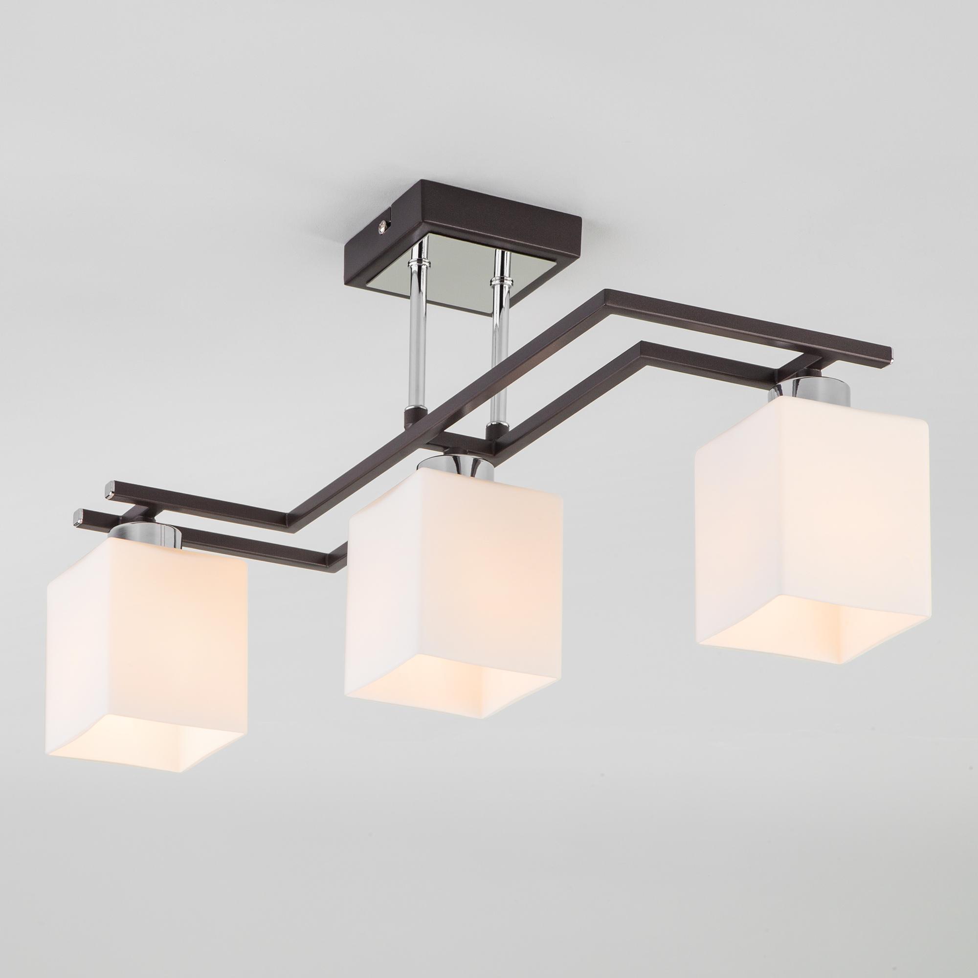 Люстра с плафонами Eurosvet 70018/3 хром/венге