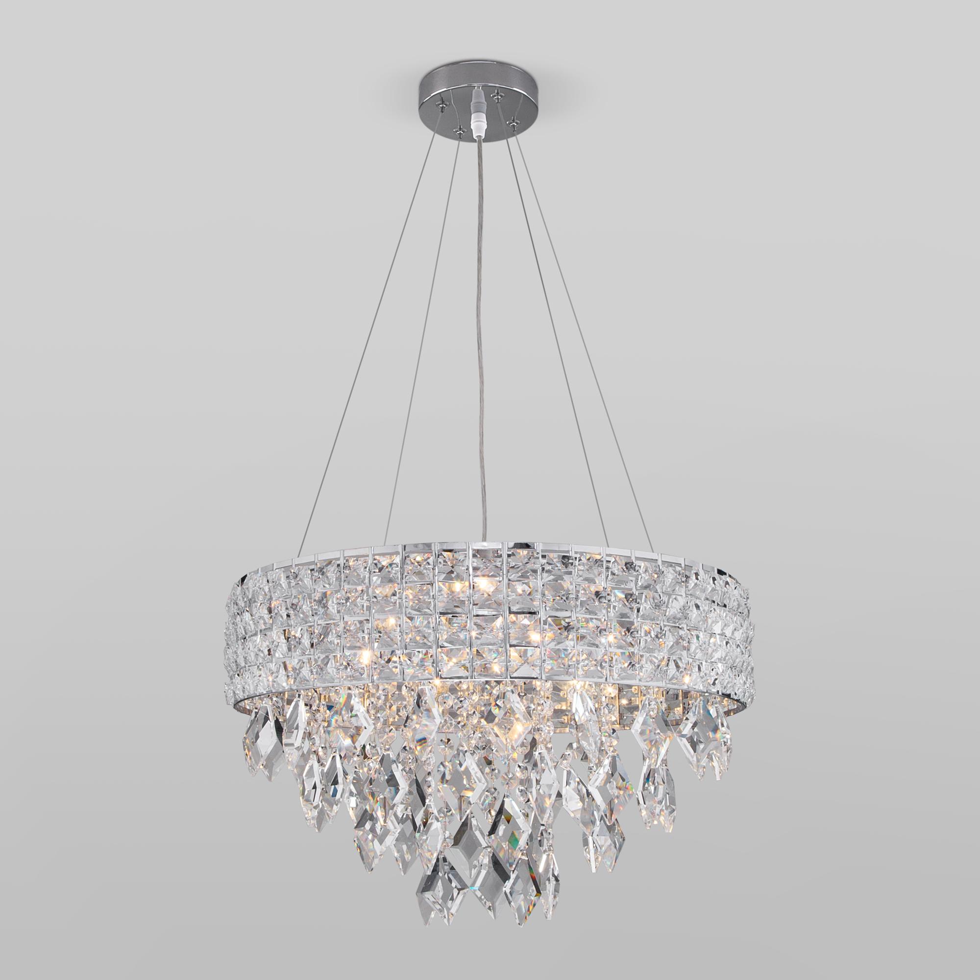 Хрустальная подвесная люстра Eurosvet 10115/5 хром