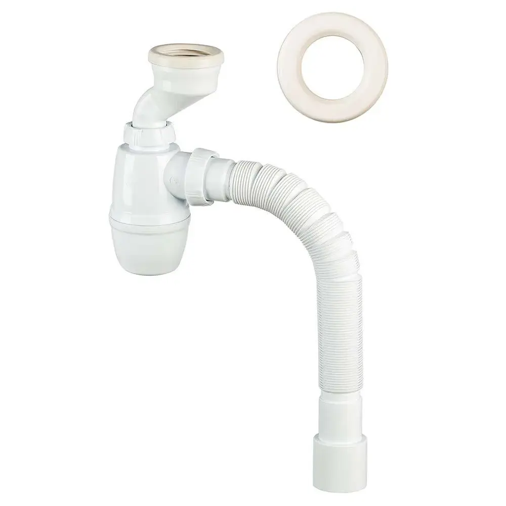 Сифон для писсуара Wirquin с манжетами D40/46 мм и гибким соединением 40/50 мм 30987106