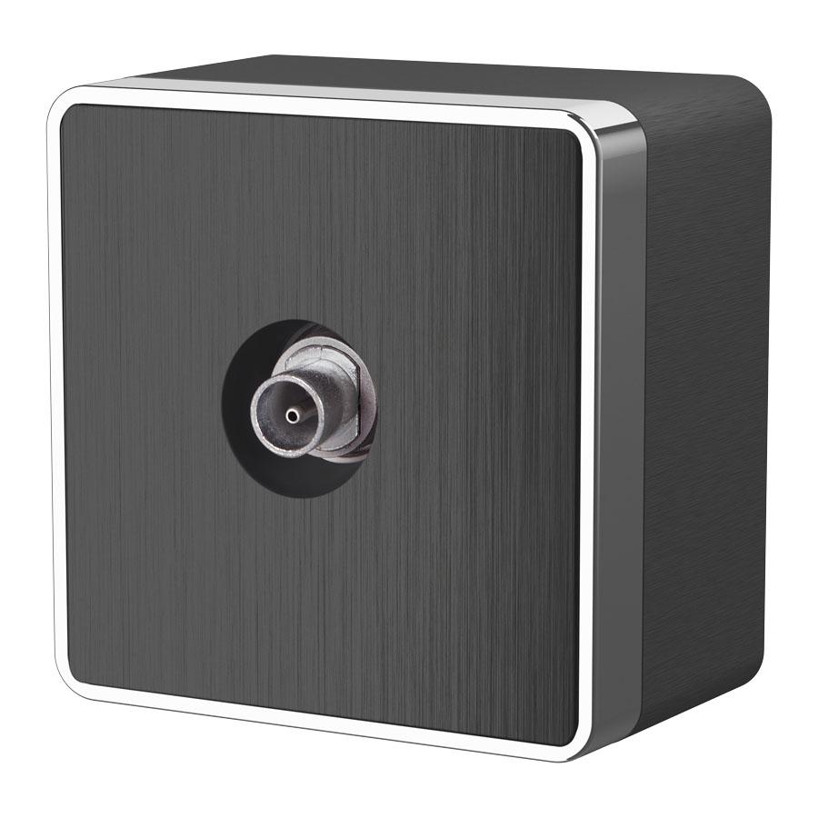 ТВ-розетка оконечная Gallant графит рифленый Werkel W5083004