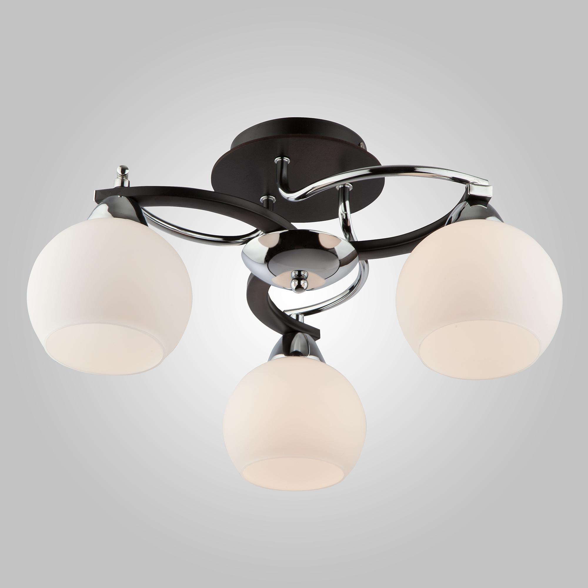 Люстра с плафонами Eurosvet 9654/3 хром/венге