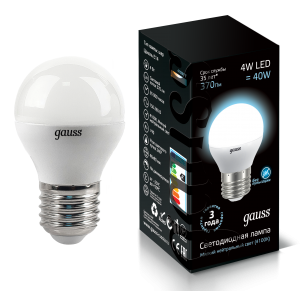 Лампа светодиодная Gauss LED Globe 6,5W E27 4100K шар