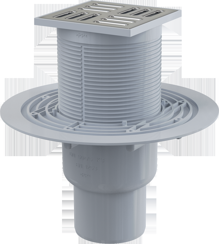 Сливной трап AlcaPlast APV2321 105х105/50/75 прямой выпуск