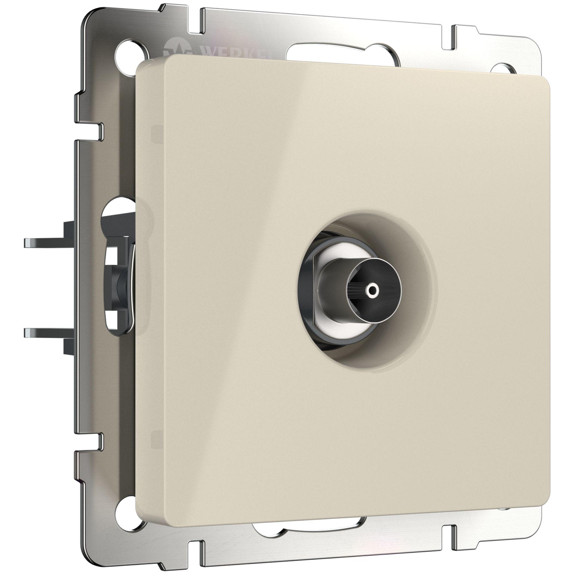 ТВ розетка проходная слоновая кость Werkel W1184003