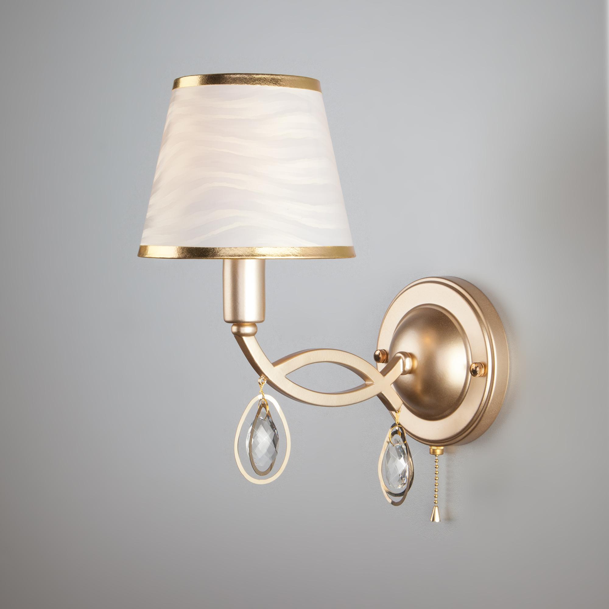 Настенный светильник с абажуром Eurosvet 60091/1 перламутровое золото