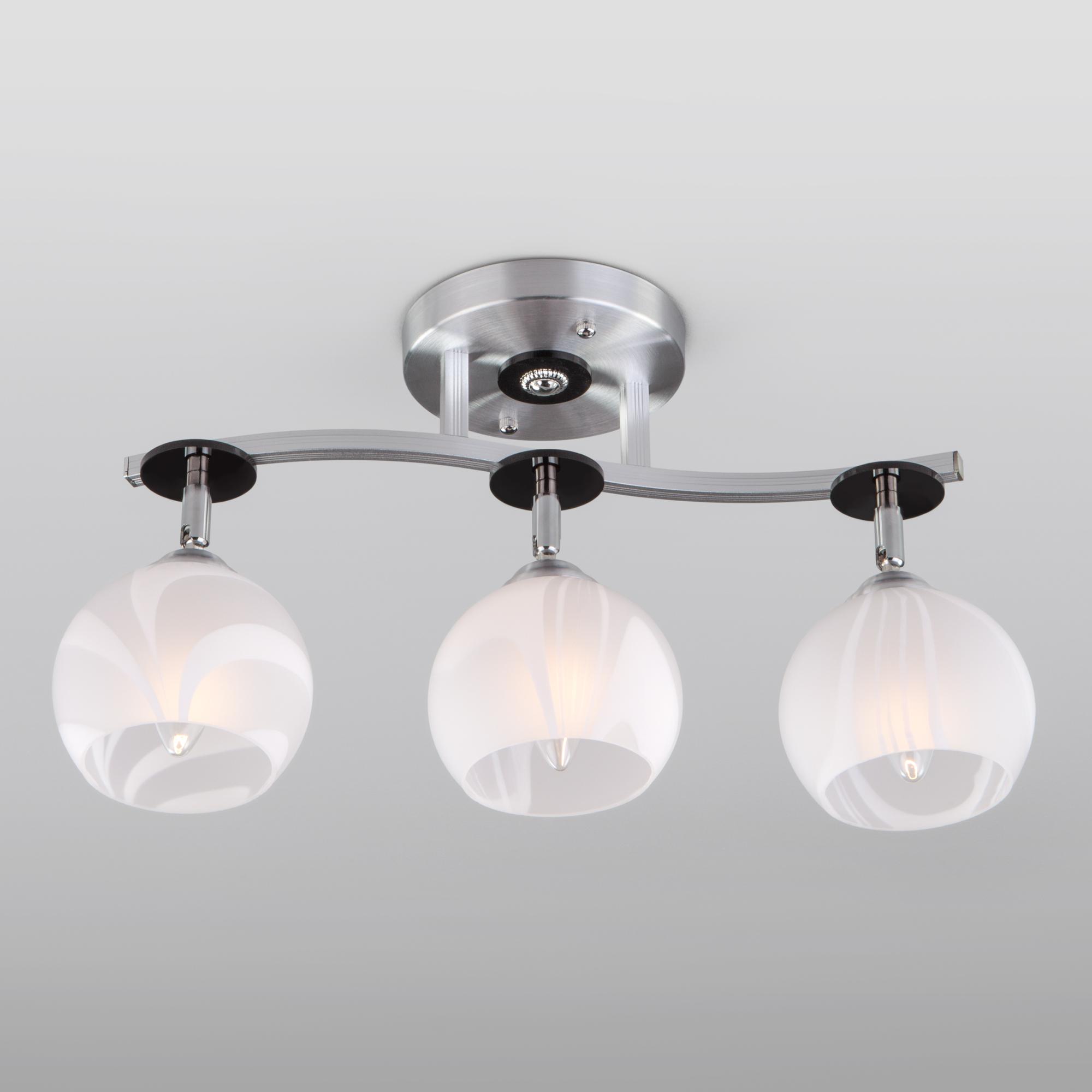 Люстра с поворотными плафонами Eurosvet 9643/3 серебро/белый