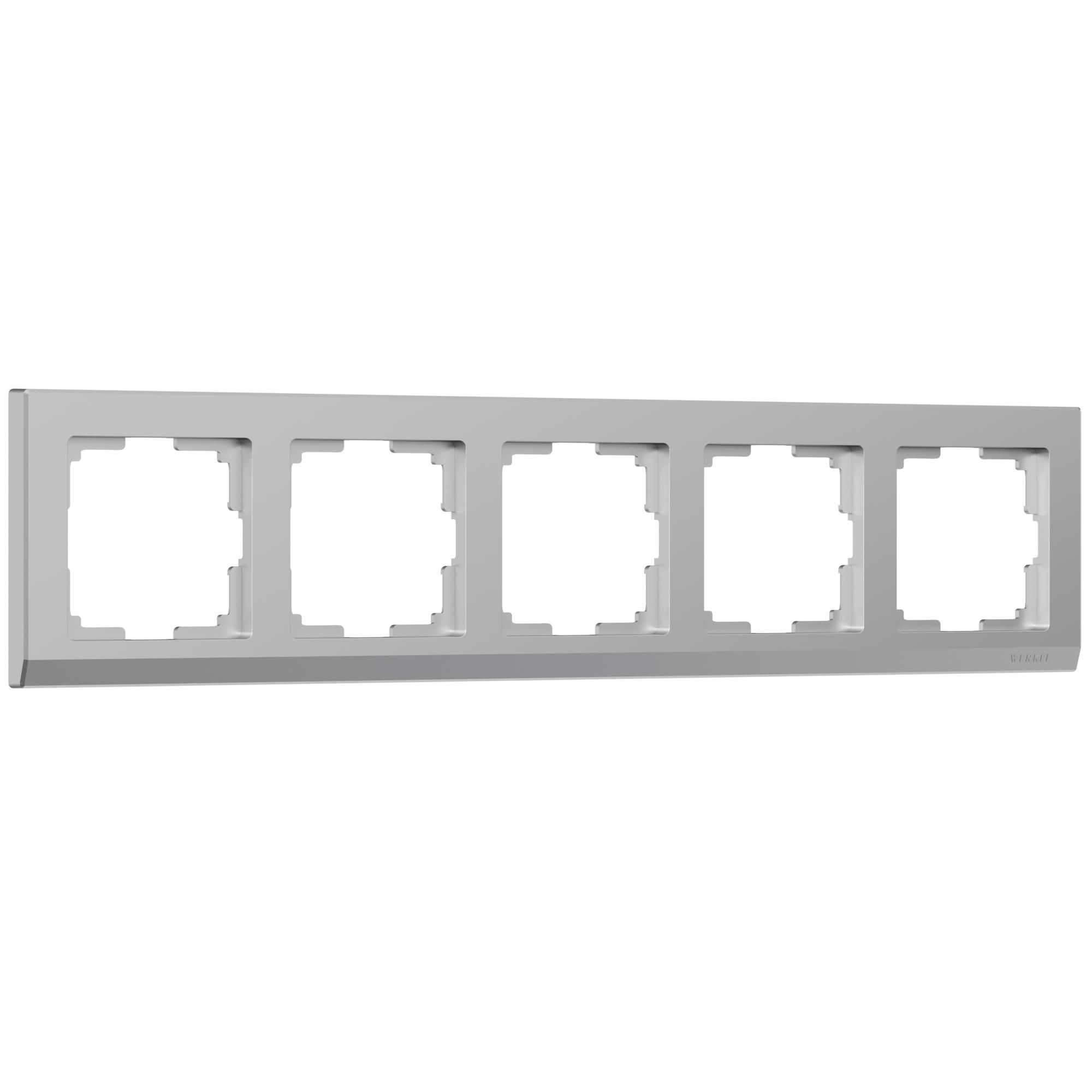 Рамка на 5 постов серебряный Werkel W0051806